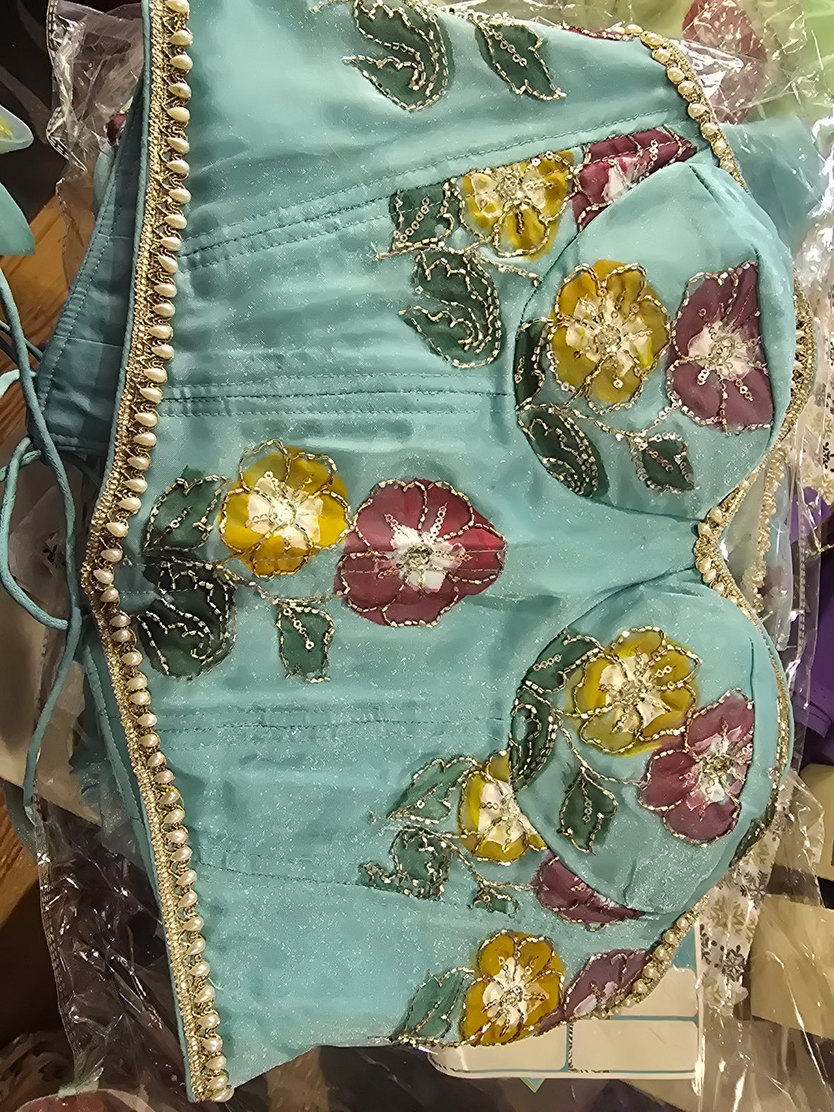 Luxury Hand-Painted Organza Lehenga Set with Embellished Choli & Dupatta