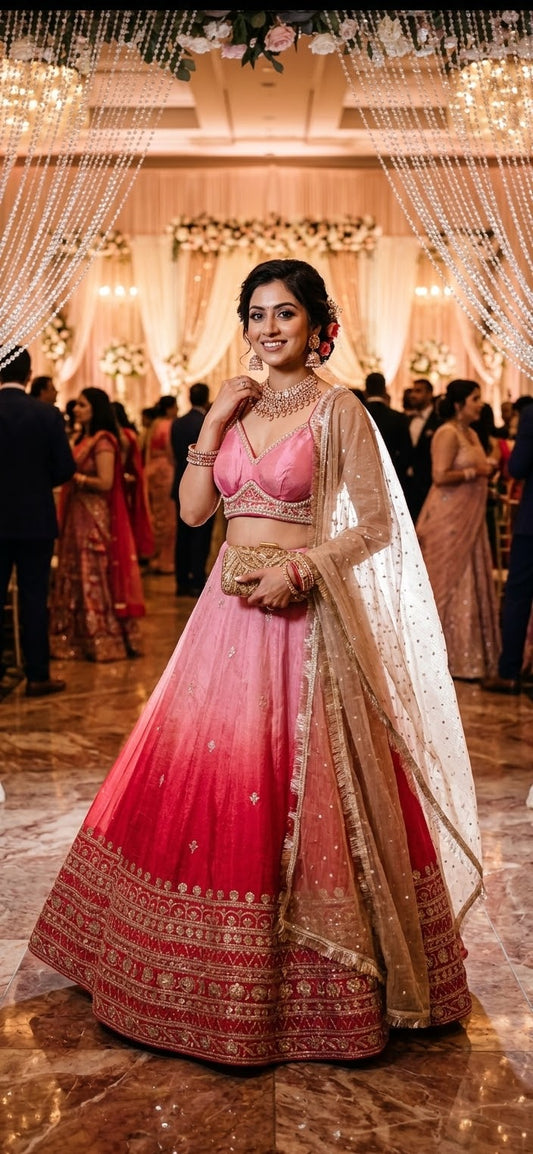 A Romantic Blend of Blush Pink, Vibrant Rose, and Reddish Pink