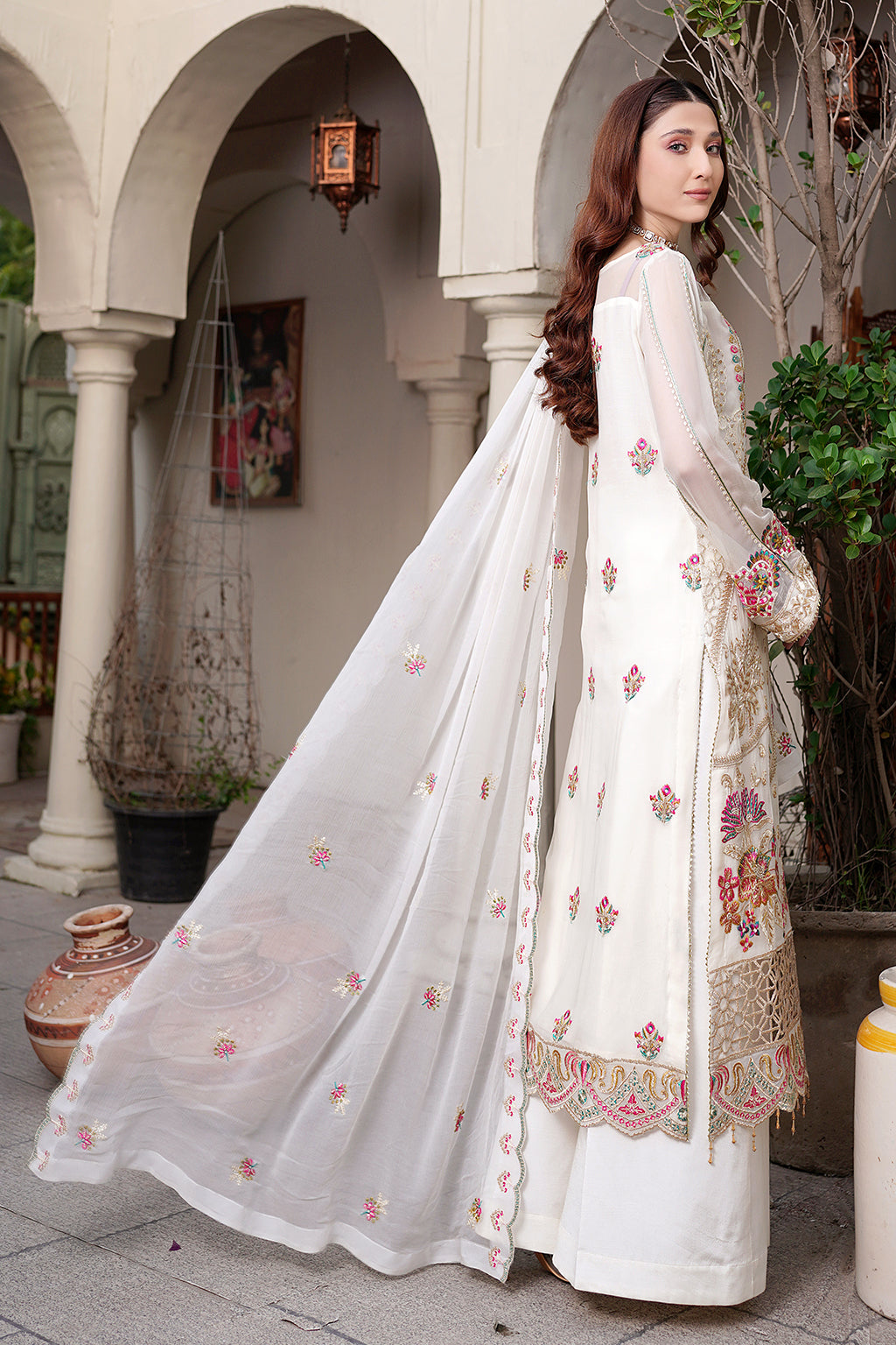 Maryam's AARZU– Luxury Embroidered Chiffon 3-Piece Suit