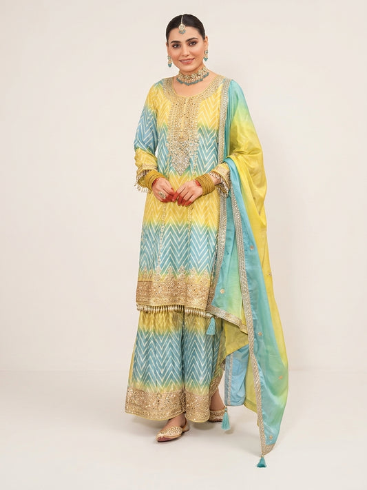 Lehar Embroidered Silk 3-Piece Suit
