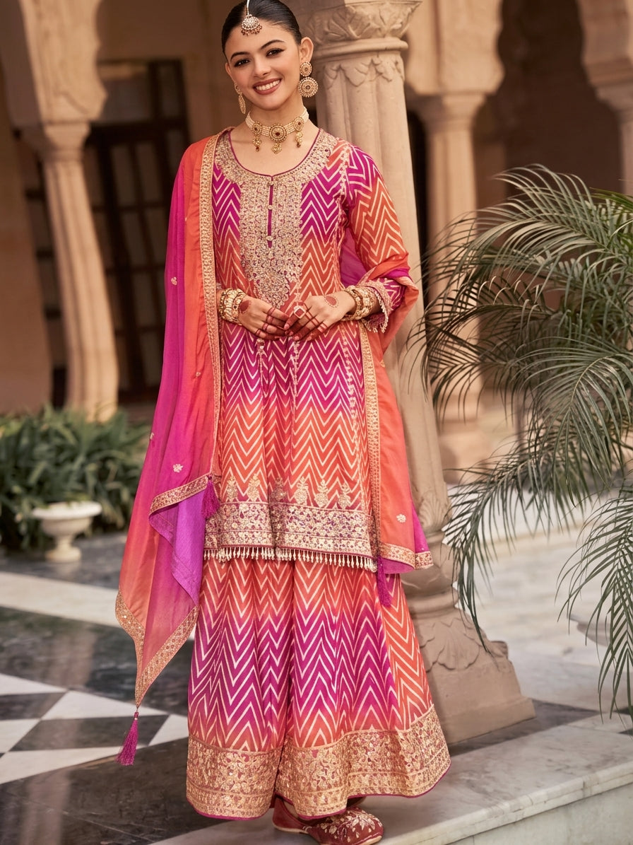 Lehar Embroidered Silk 3-Piece Suit