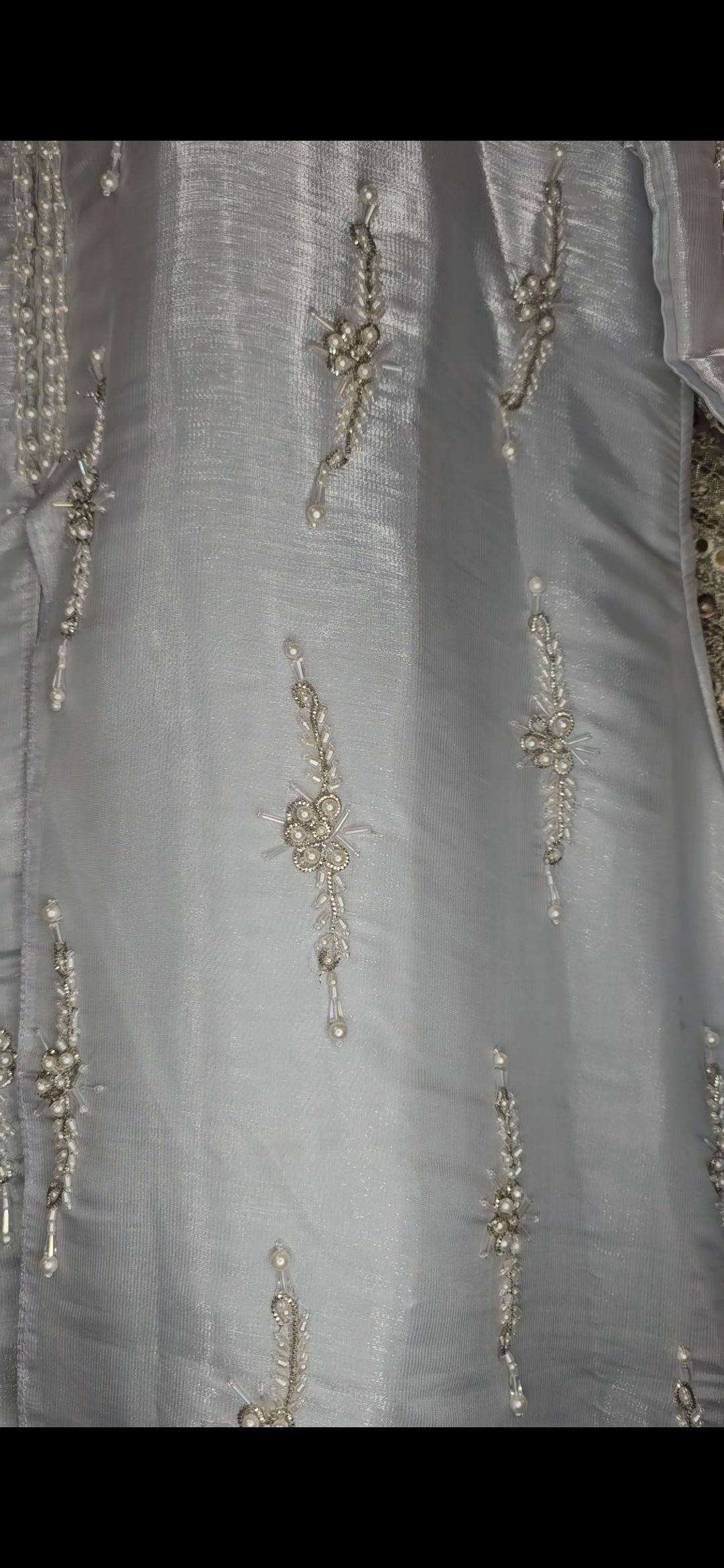Silver Gray Shisha Silk Three-Piece Ensemble