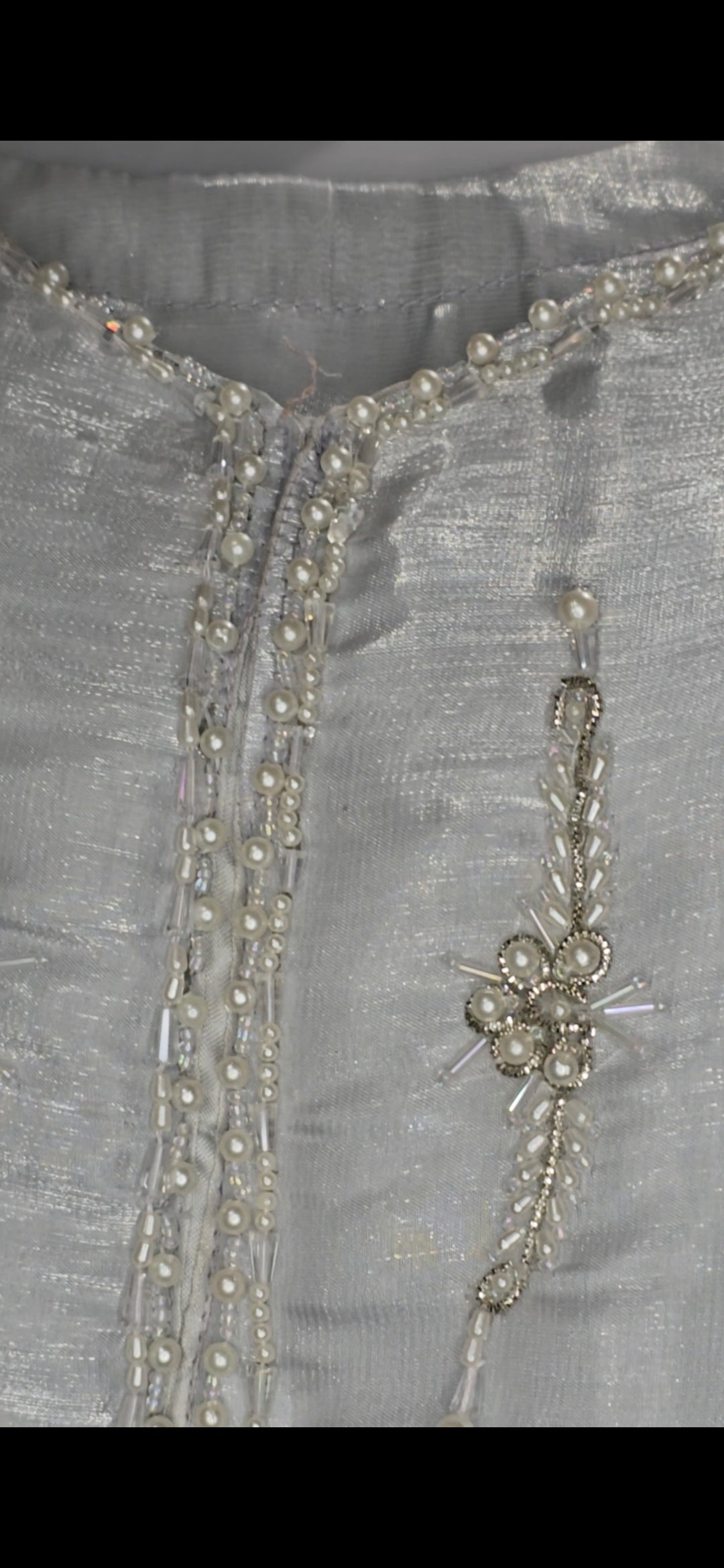 Silver Gray Shisha Silk Three-Piece Ensemble
