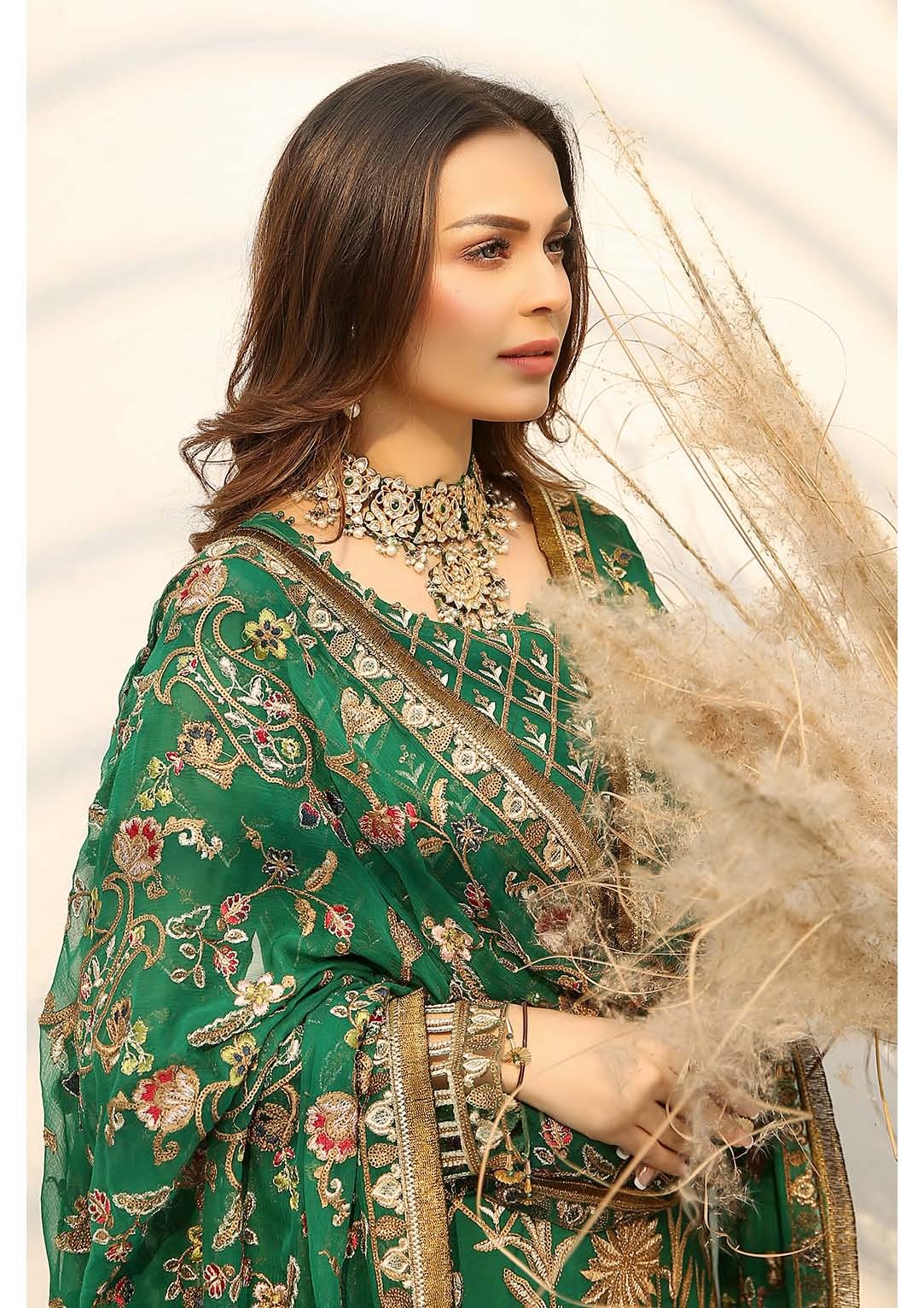 Maryam's AARZU– Luxury Embroidered Chiffon 3-Piece Suit
