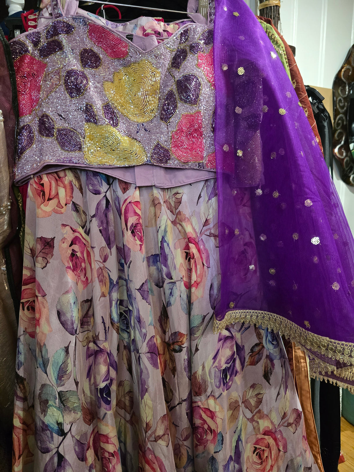 Luxury Silk Lehenga Set with Embellished Embroidered Blouse