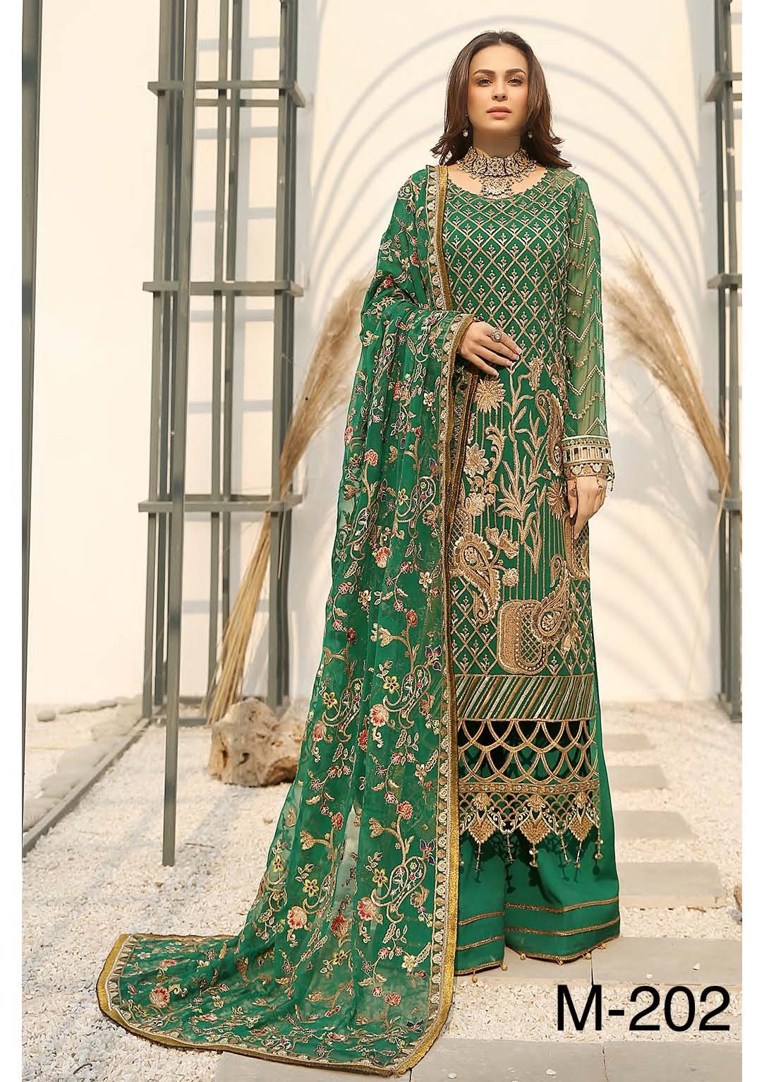 Maryam's AARZU– Luxury Embroidered Chiffon 3-Piece Suit