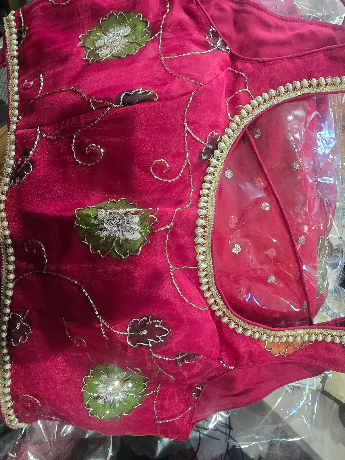 Luxury Hand-Painted Organza Lehenga Set with Embellished Choli & Dupatta