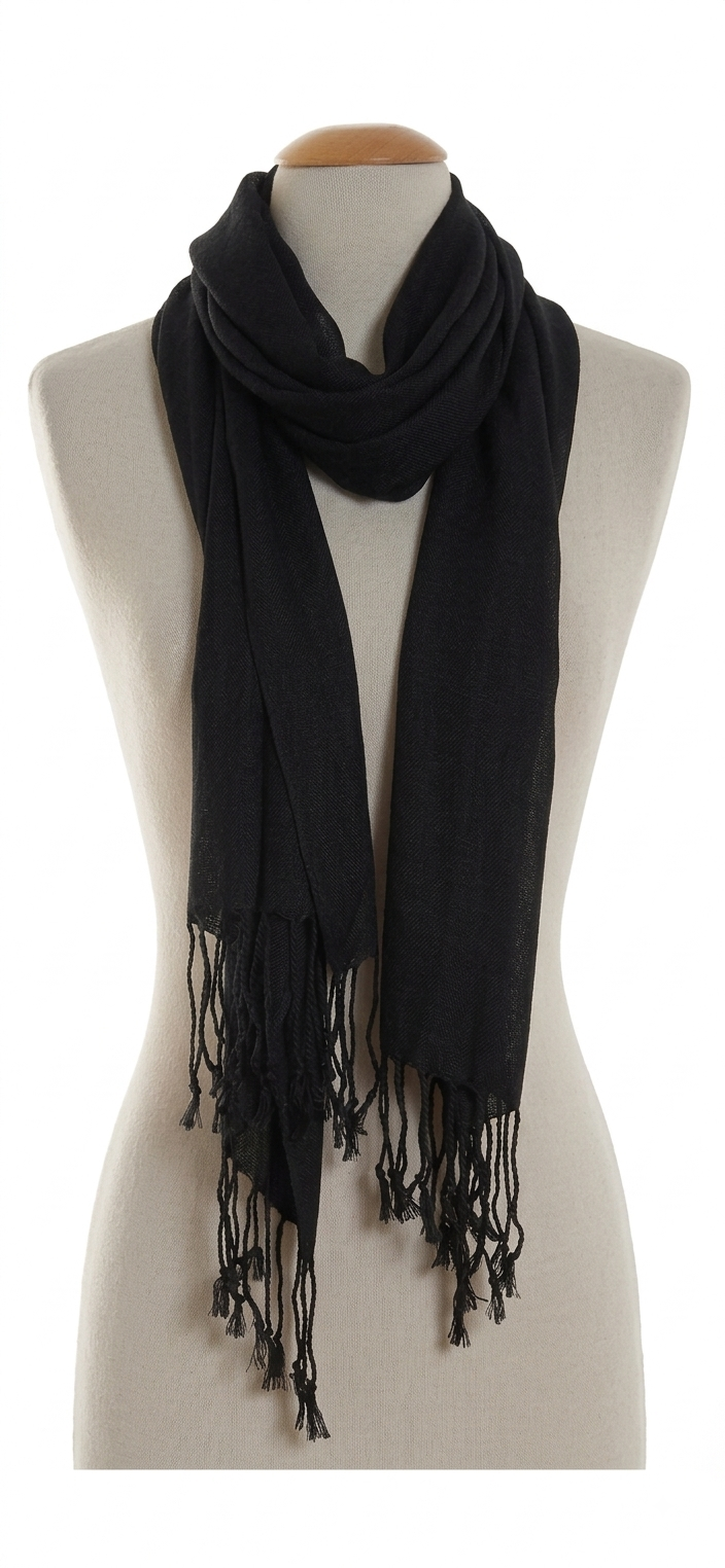 Womens Solid Pashmina Shawl Scarf