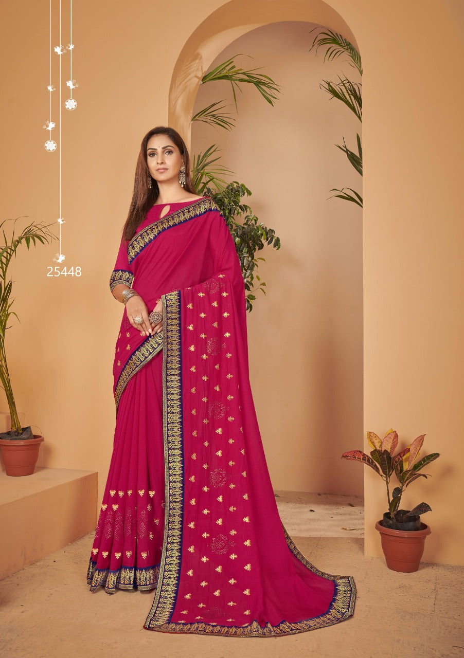 Vishalakshi Designer Georgette Saree with Intricate Border & Butti Embroidery